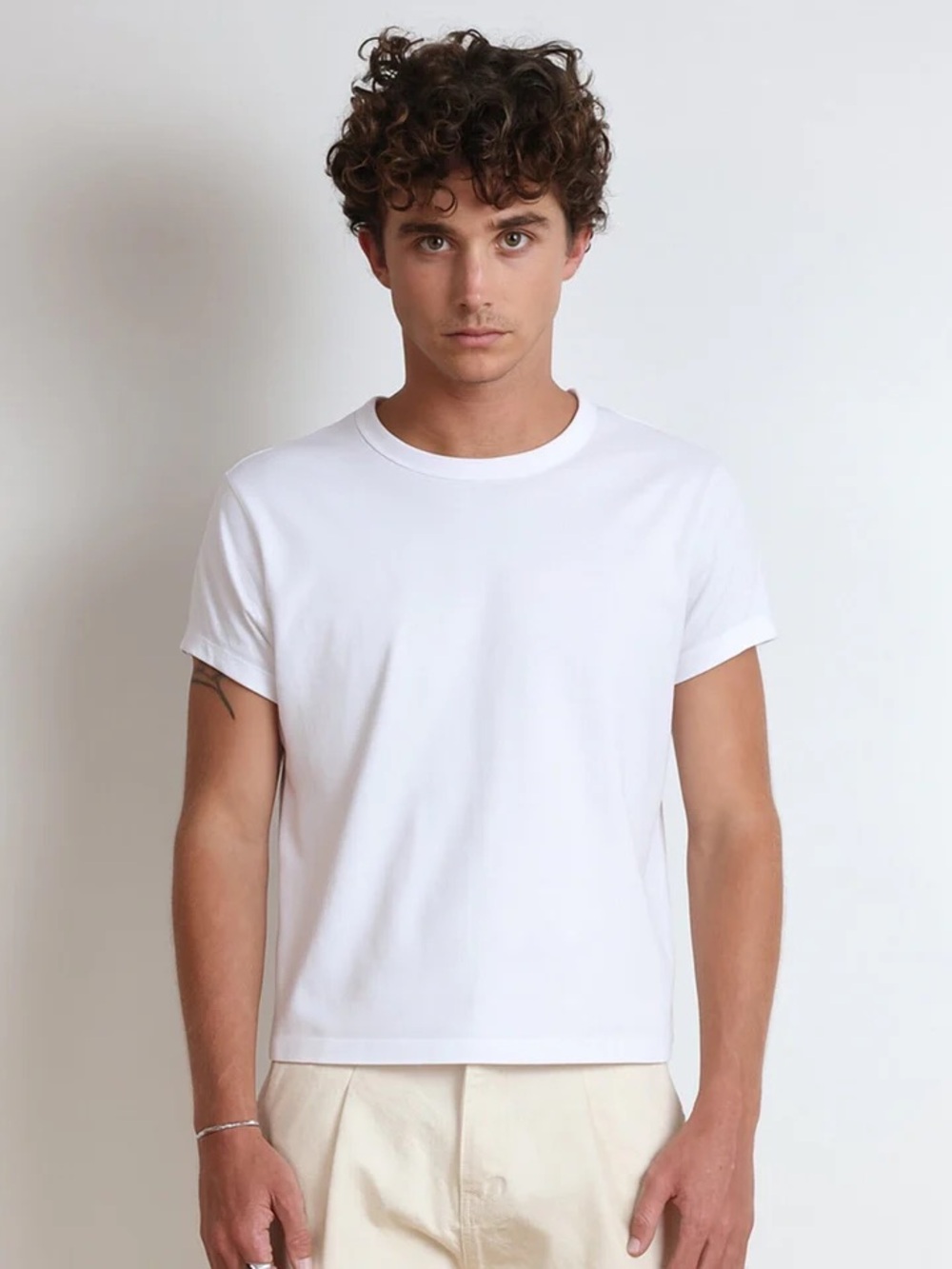 Classic Men's White Short Sleeve Crew Tee